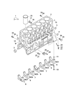 Engine Group - Cylinder Block Diagram and Parts List for 080087-00  Briggs and Stratton Generator